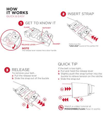 Mission Belt Men's 40mm Steel Black Nylon XL (up to 42")